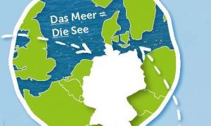 Ein Bild zeigt eine Karte von Deutschland und der Nordsee.